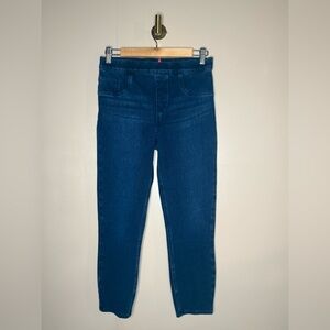 Spanx Cropped Skinny Jeans Dark Wash Shaping Pull-On Stretch Denim M